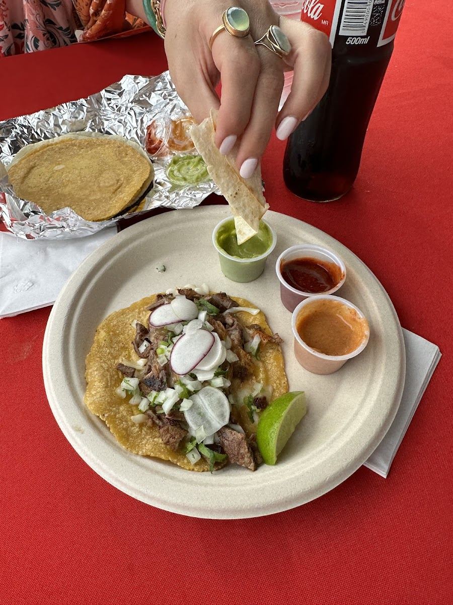 Tacos on handmade tortillas